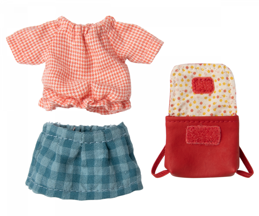 Ropa y bolso, ratón hermana mayor - rojo MAILEG