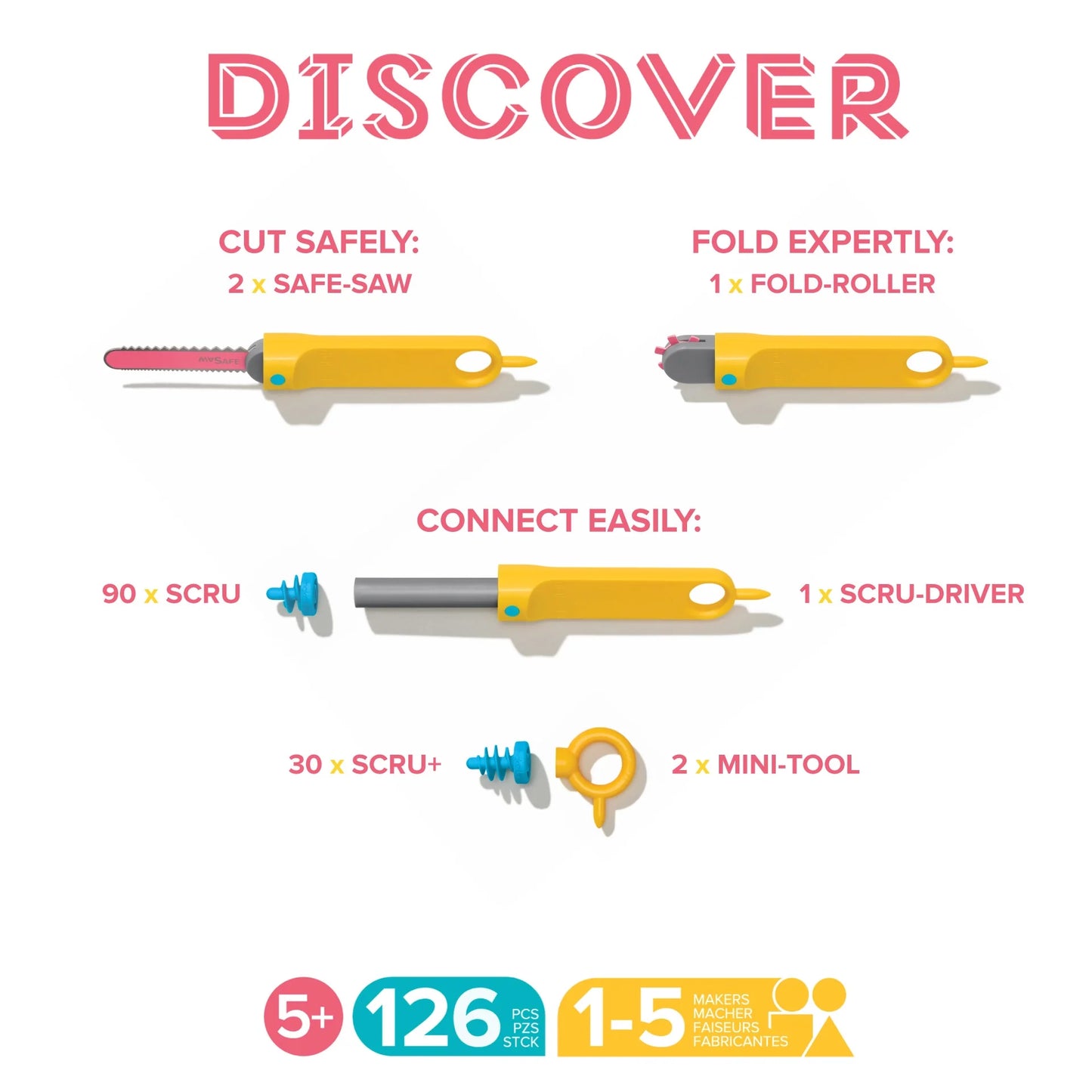 MAKEDO DISCOVER Kit de 126pcs