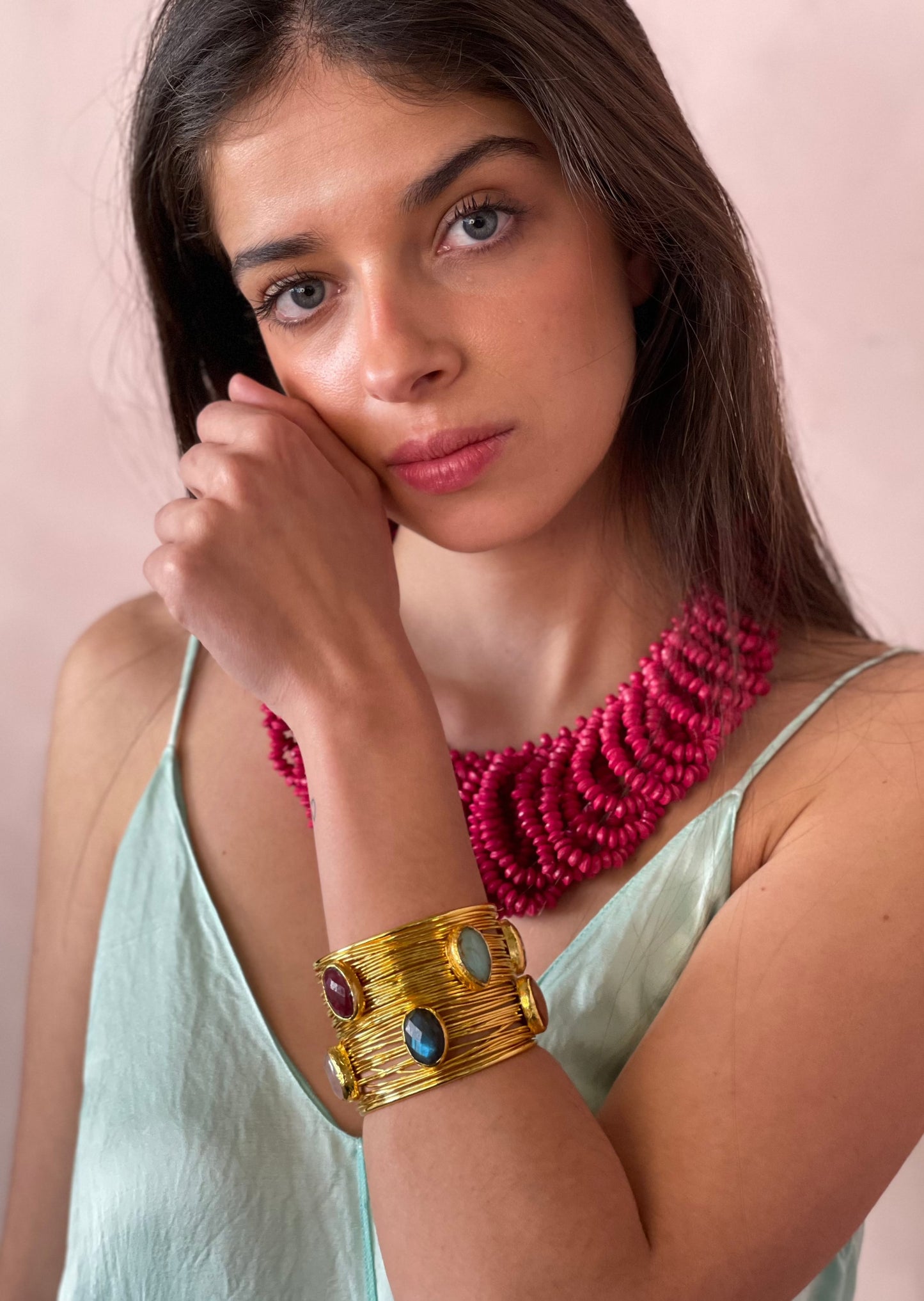 BRAZALETE PIEDRA TURQUESA | ORO