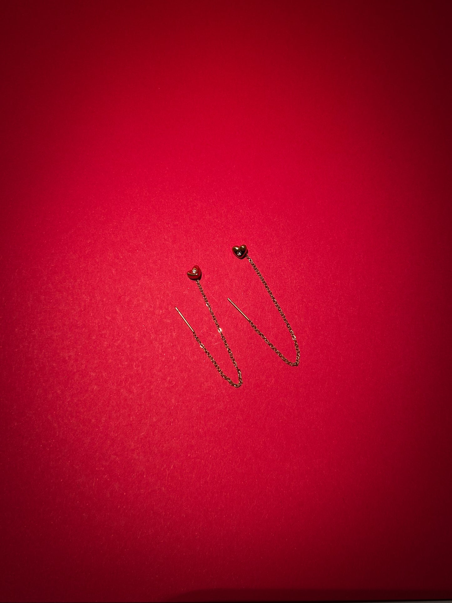 Pendientes corazón cadena Oro ı UNIDAD
