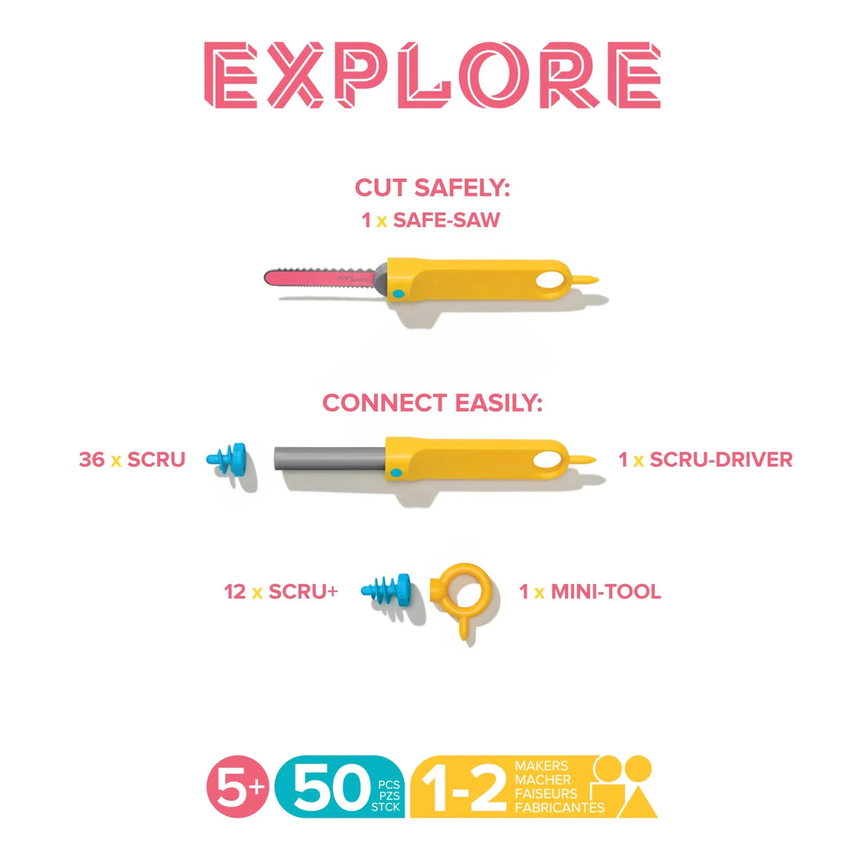 MAKEDO EXPLORE Kit de 50pcs