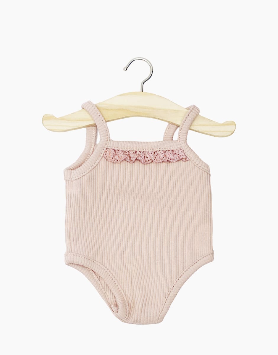 MINIKANE Bambinis – Body de tirantes en punto canalé pétalos y encaje
