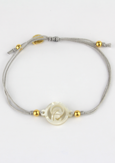 VIRGEN NIÑA. PULSERA HILO GRIS MANCOTI
