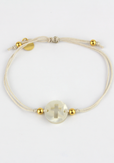 CRUZ. PULSERA HILO PIEDRA MANCOTI