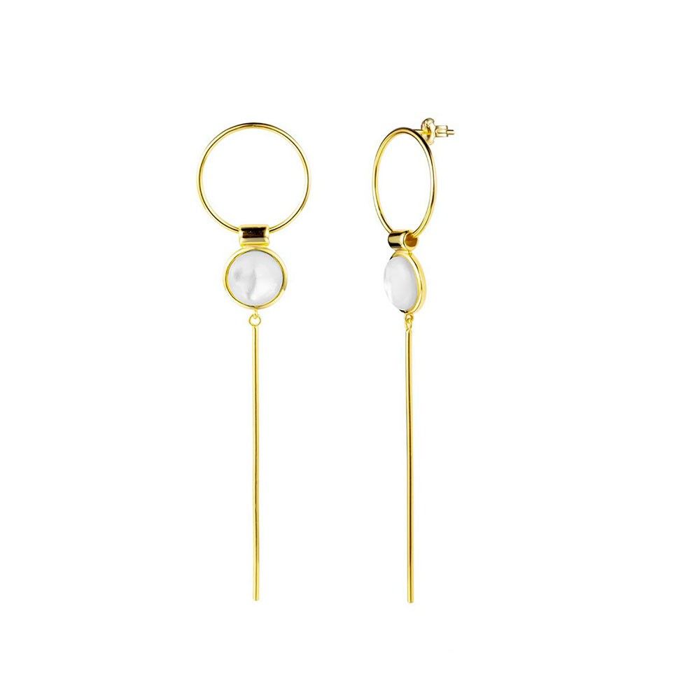 PENDIENTES AROS KARMA ı NÁCAR ı ORO PAREJA