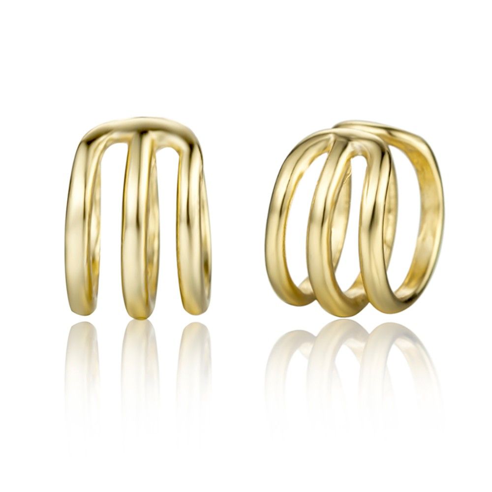 FALSO PIERCING EARCUFF 3 AROS FINOS ı ORO UD.