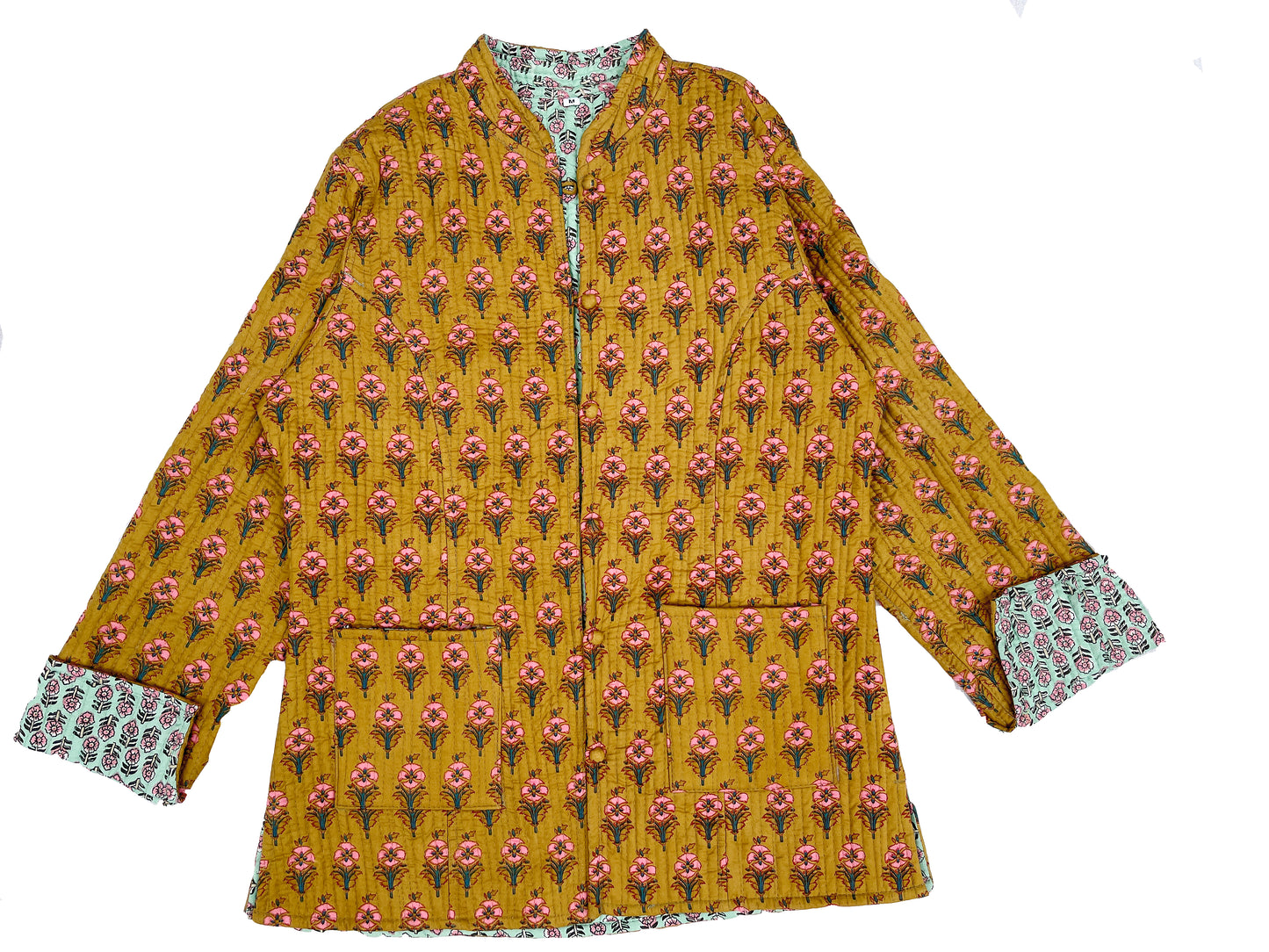 Chaqueta reversible mostaza/mint ı INDIA