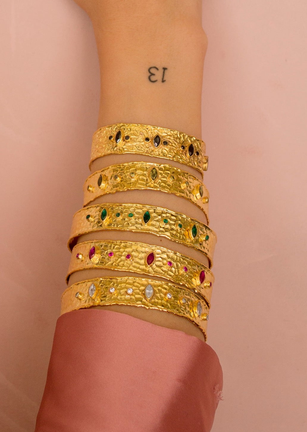 BRAZALETE PIEDRAS PEQUEÑAS ı ORO