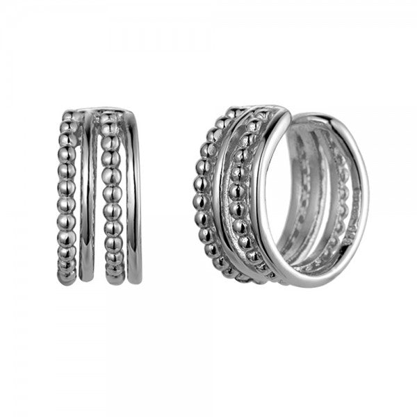 FALSO PIERCING EARCUFF 4 AROS MEDIO ı PLATA UD.