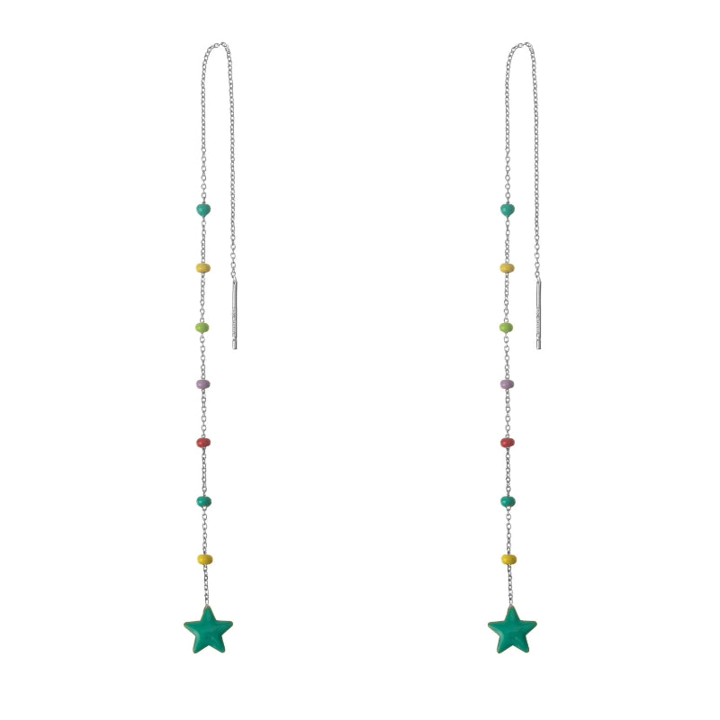 ESTRELLA AZUL| ARO MINI CADENA COLORES ı PLATA UD.