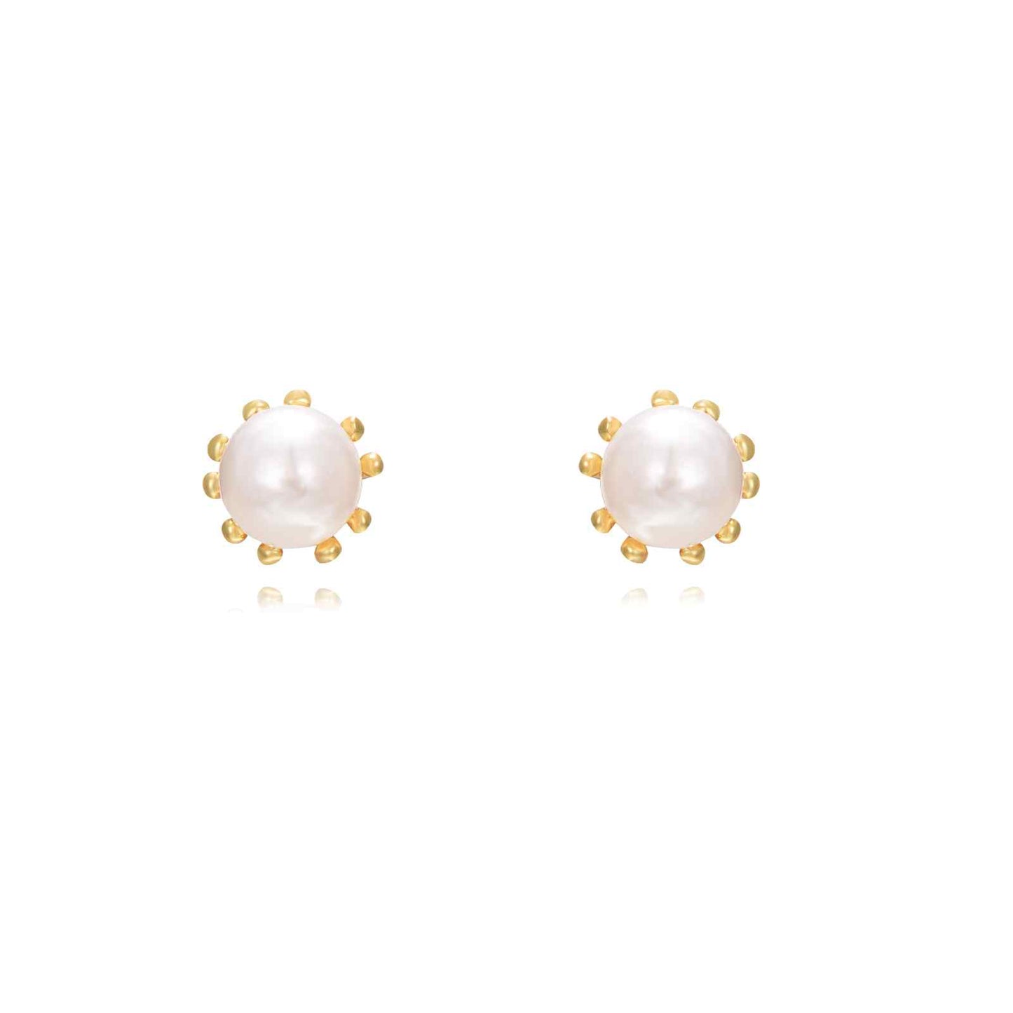 PENDIENTE SMALL PERLA FLOR ı ORO UD.