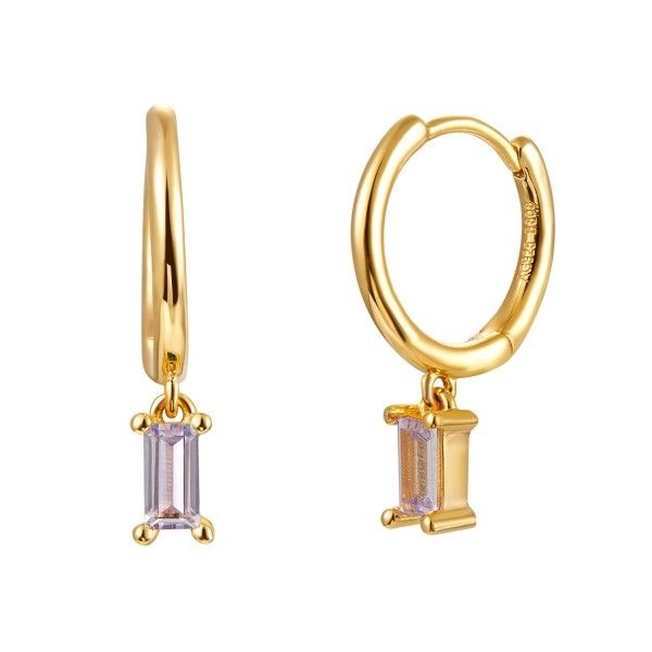 ARO MINI BAGUETTE ı CIRCONITAS MORADO ı ORO UD.