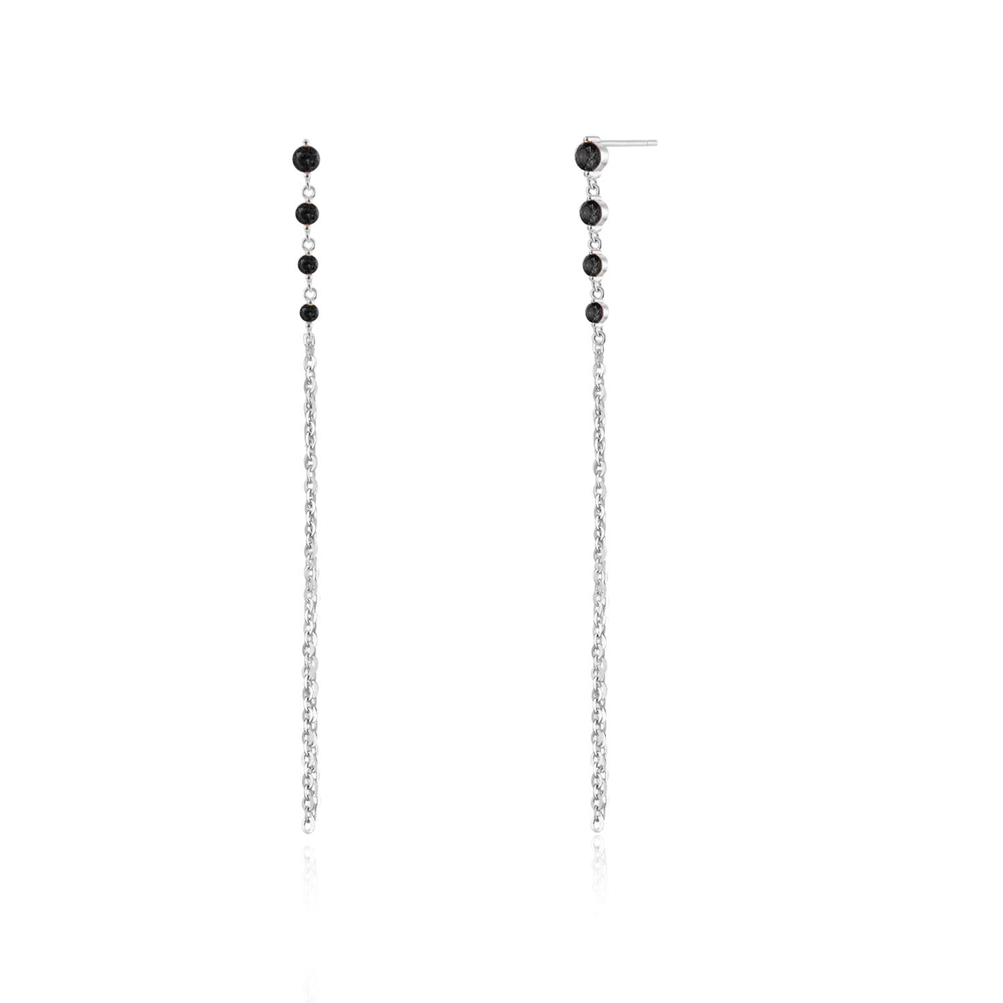 ARO MINI BOLITAS CADENA ı CIRCONITA NEGRO ı PLATA UD.