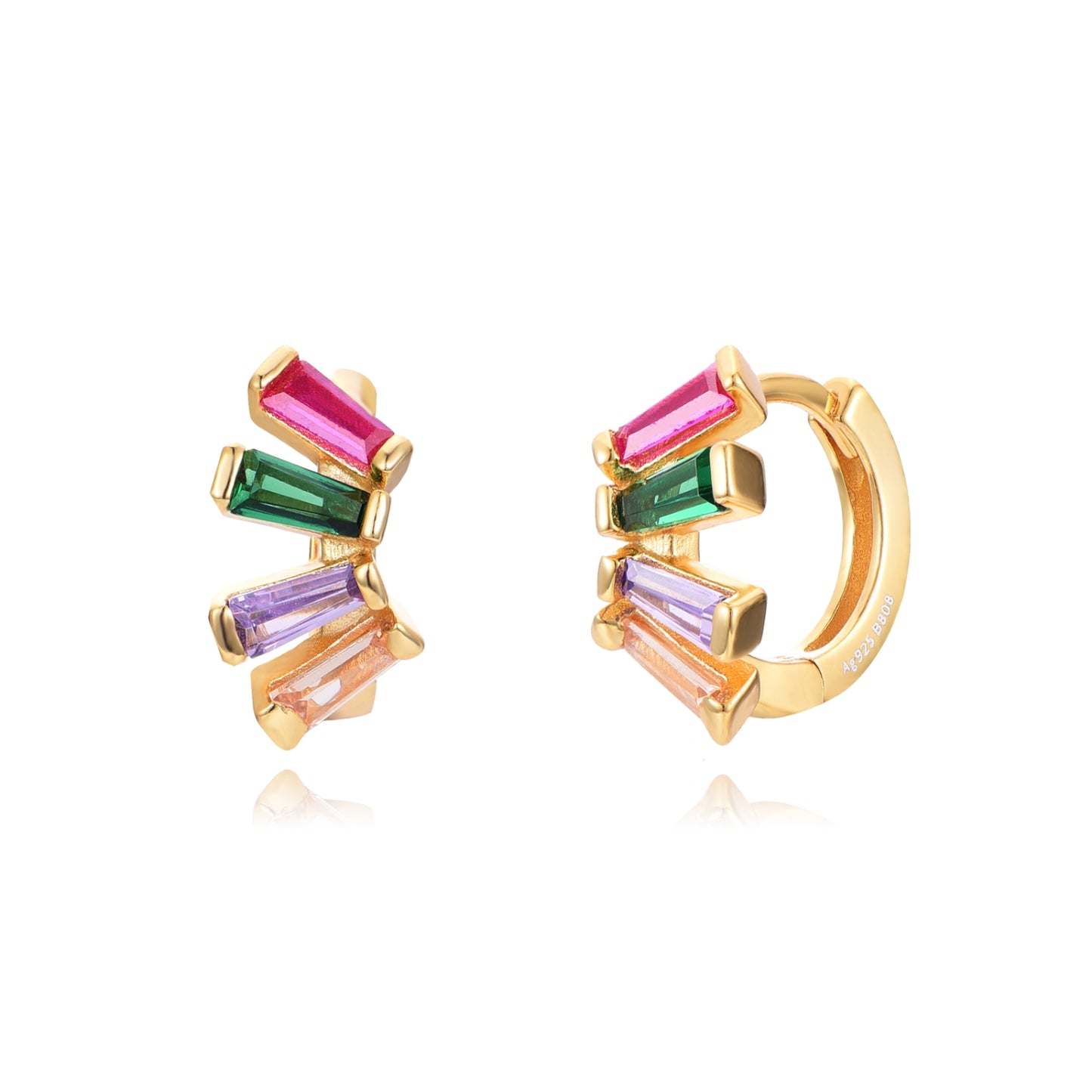 ARO MINI LINEAS ı CIRCONITA MULTICOLOR ı ORO UD.