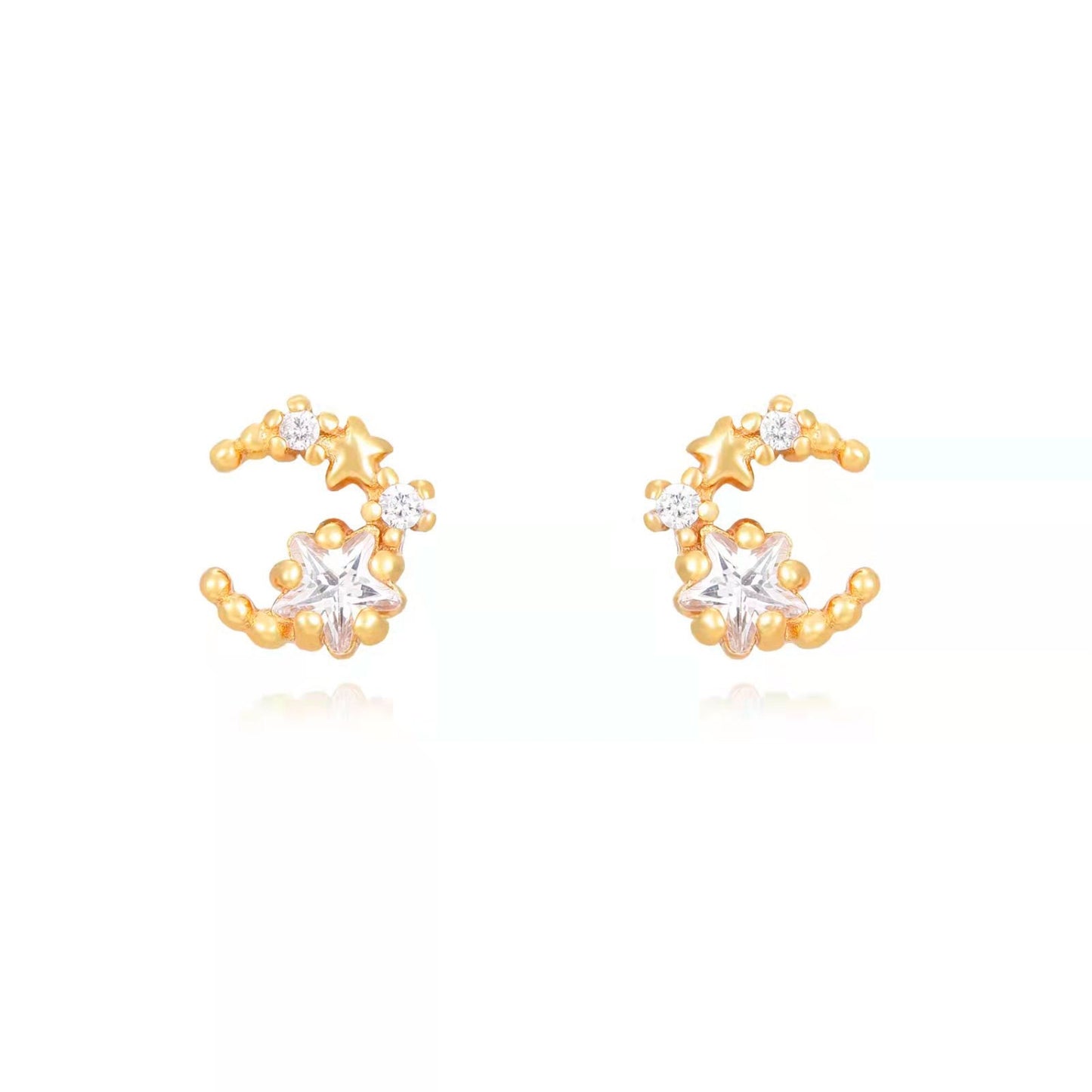 SMALL LUNA- ESTRELLAS CIRCONITAS ı ORO UD.