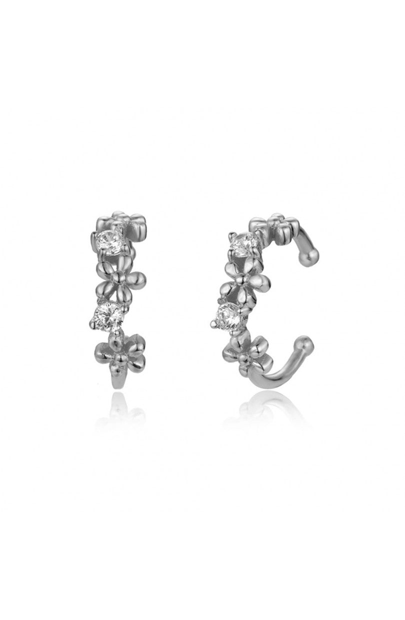 FALSO PIERCING EARCUFF FLOR ı CIRCONITAı PLATA UD.