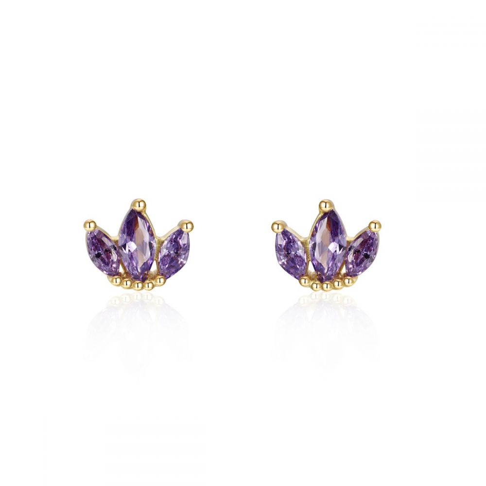 SMALL 3 HOJAS | CIRCONITAS LILA ı ORO UD.