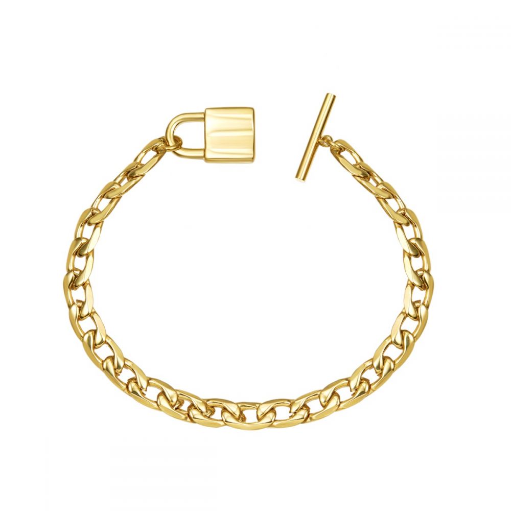 PULSERA ESLABÓN CANDADO ı ORO