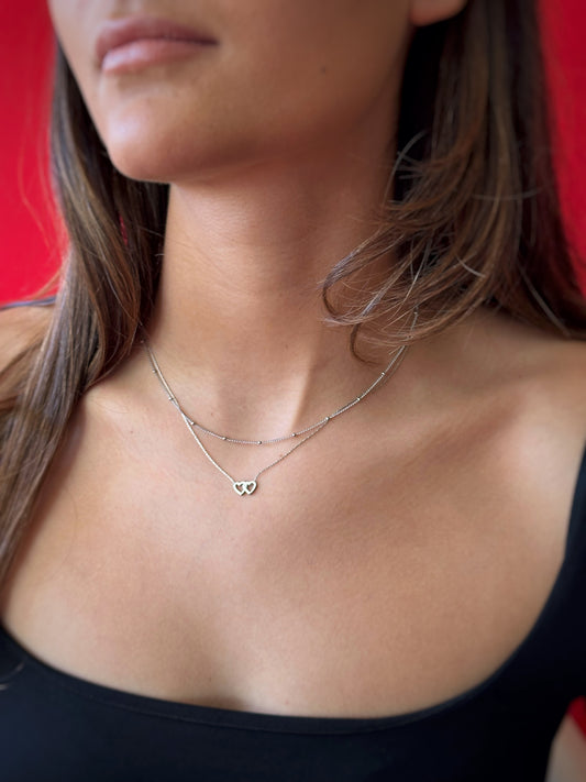 Collar doble corazón