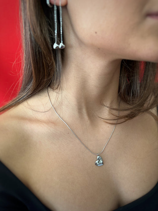 Collar corazón irregular Plata