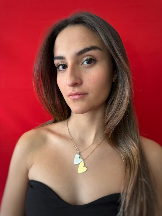 Collar corazón plano plata