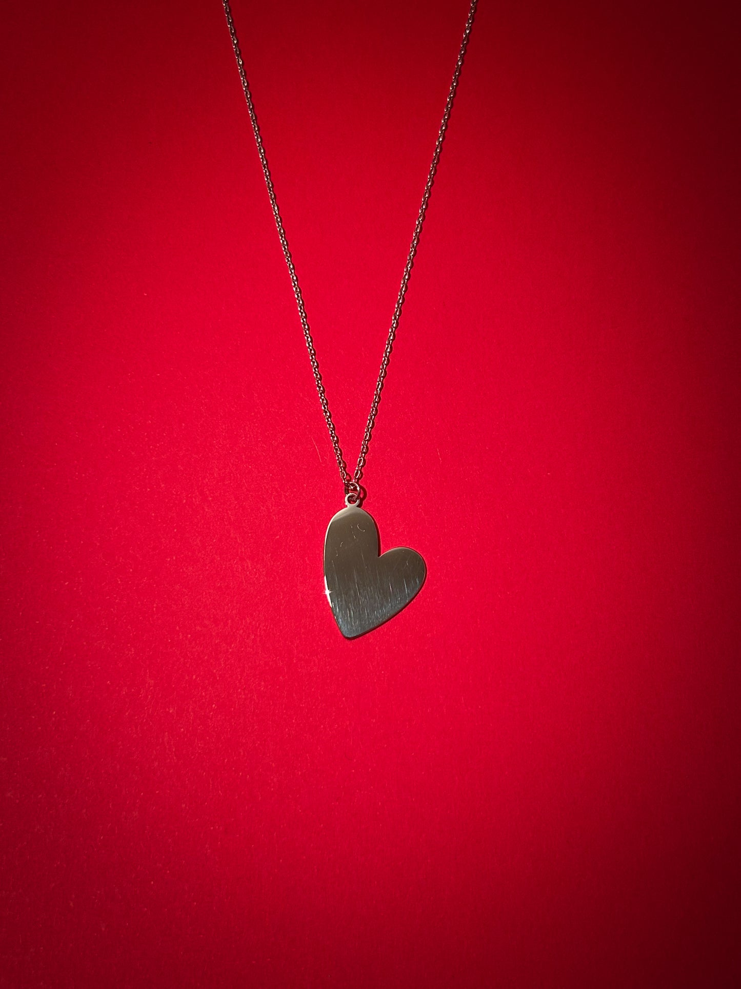 Collar corazón plano plata
