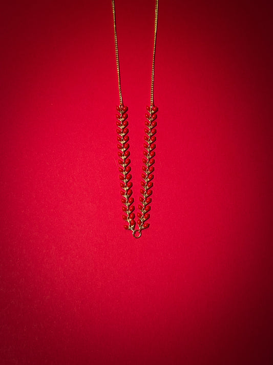 Collar corazón espiga rojo
