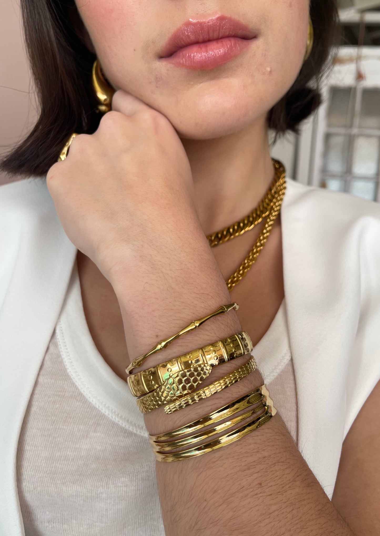 PULSERA TRIPLE PLANA  ı ORO