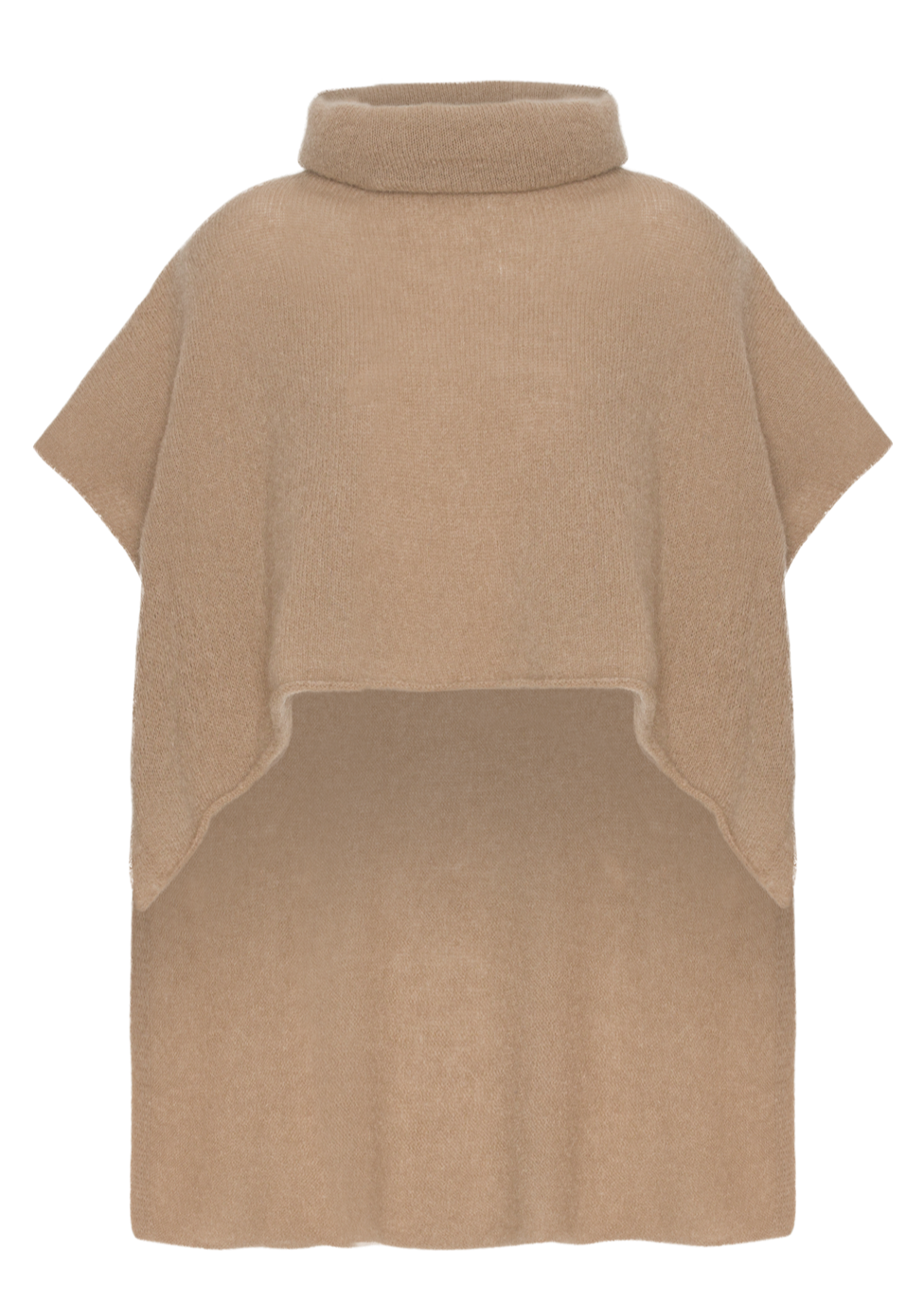 JERSEY PONCHO BEIGE MOHAIR