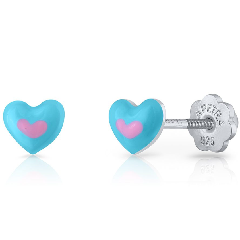 PENDIENTES CORAZÓN AZUL ı NIÑA