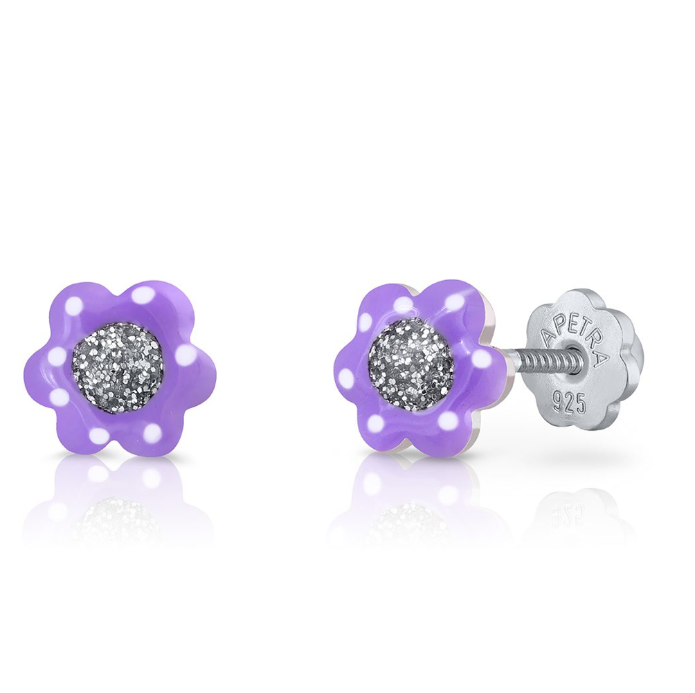 PENDIENTES FLOR MORADA ı NIÑA