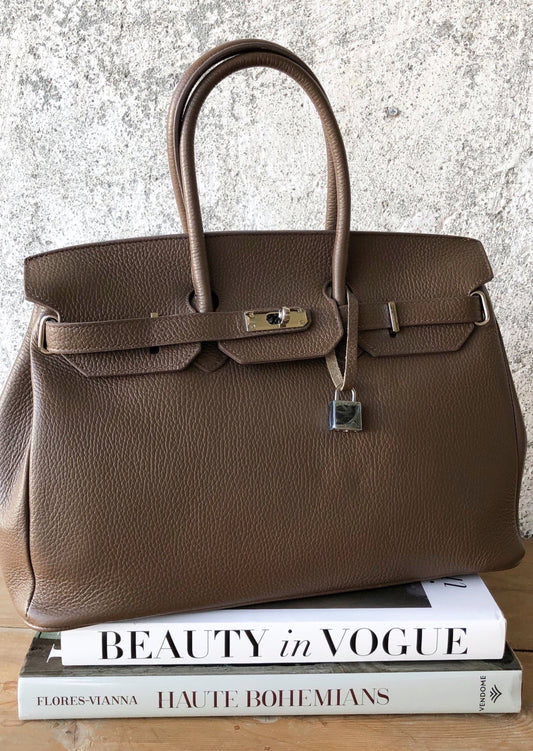 Bolso de piel marrón BK