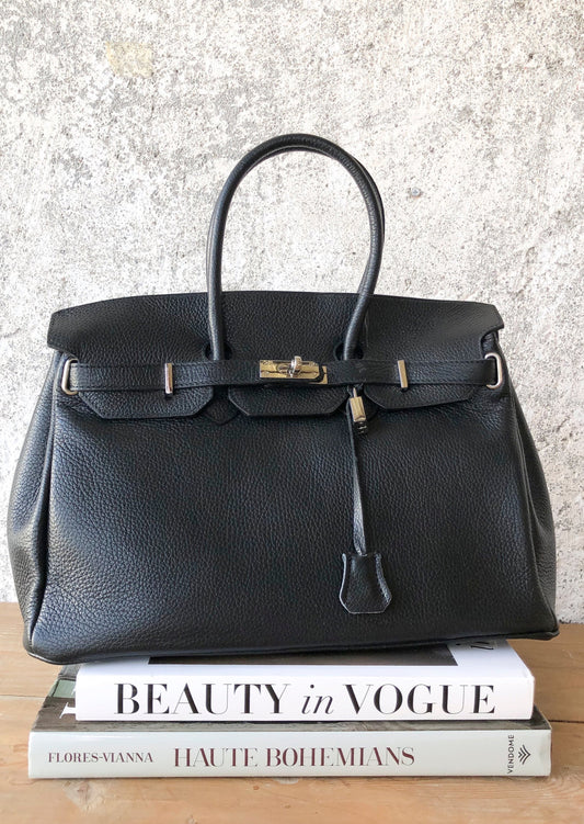 Bolso de piel negro BK