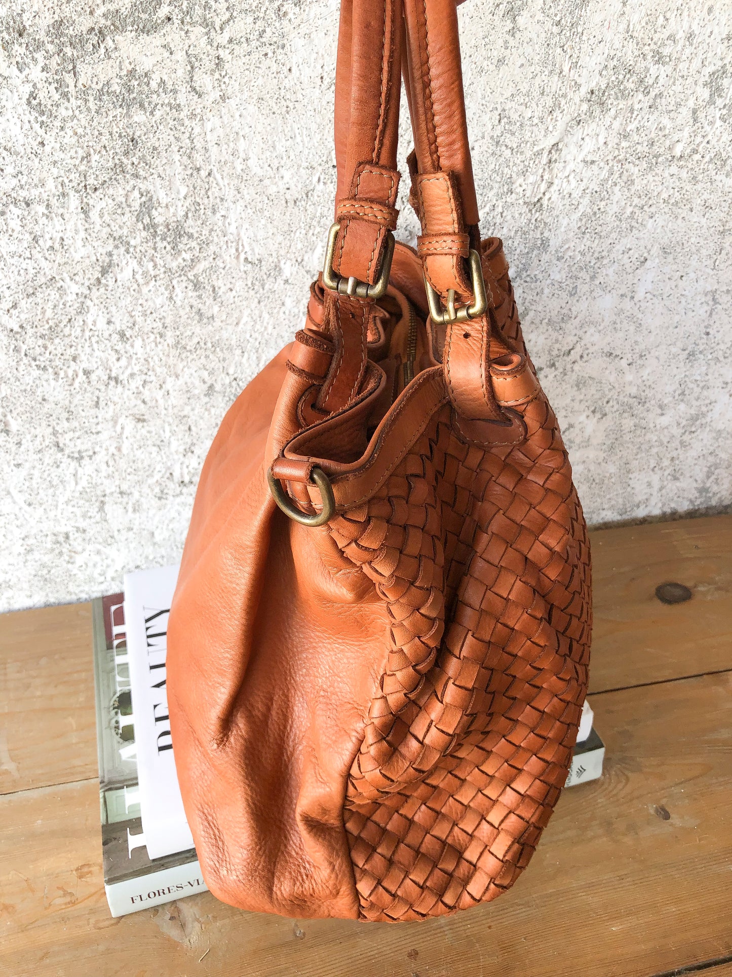 Bolso piel camel