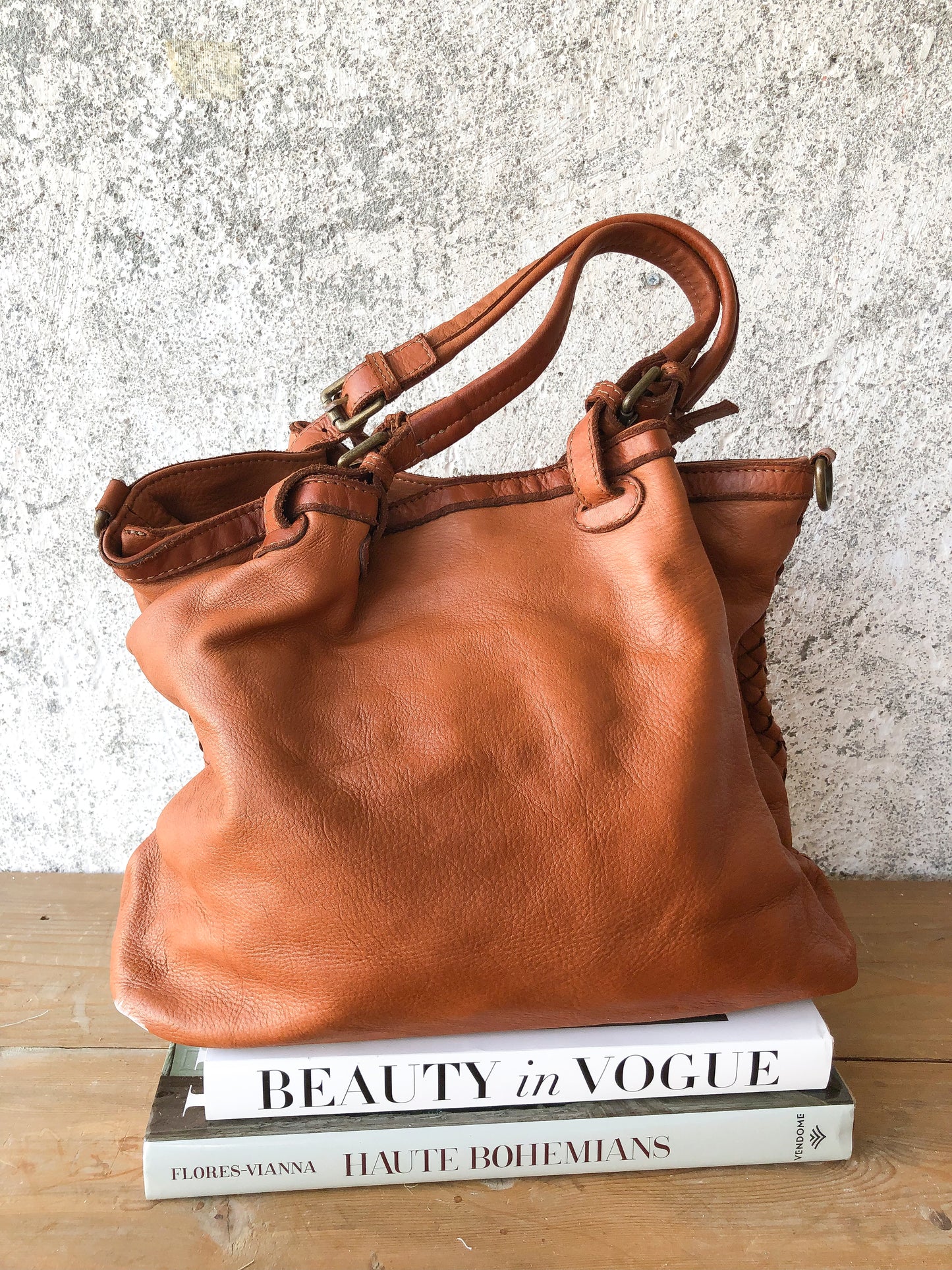 Bolso piel camel