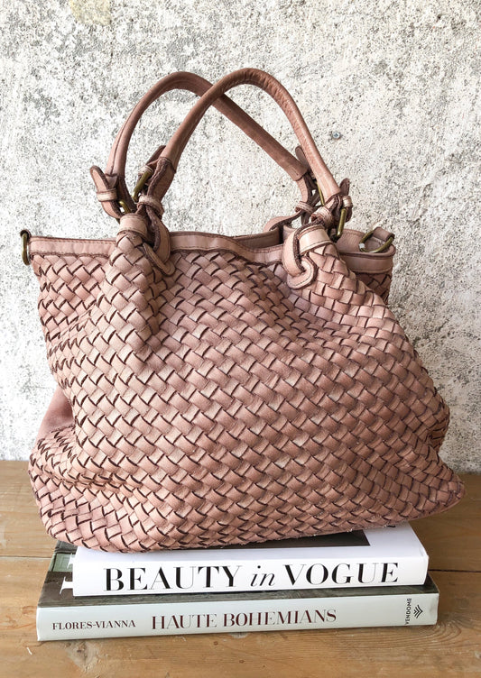 Bolso piel rosa
