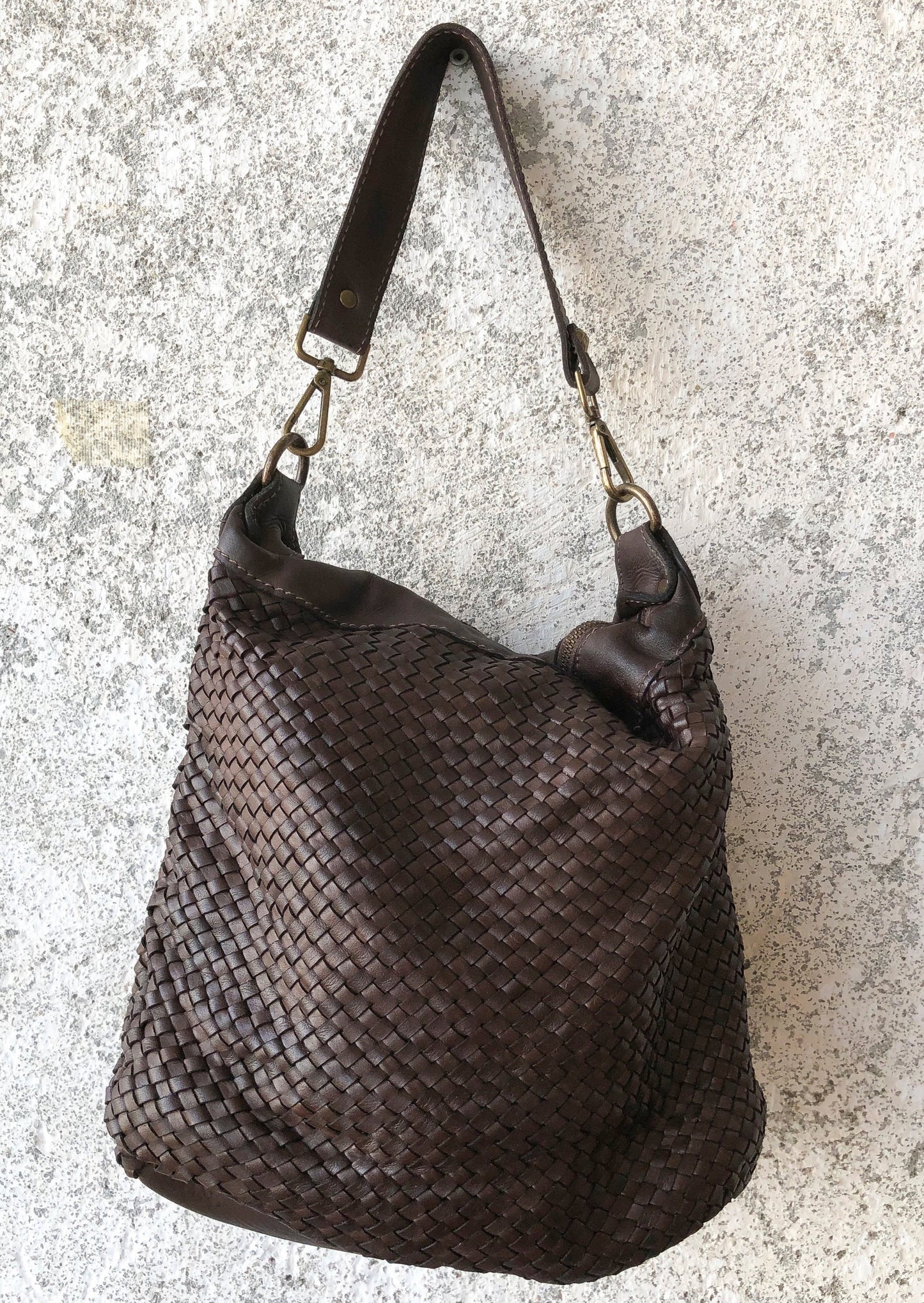 Bolso de piel marrón XS
