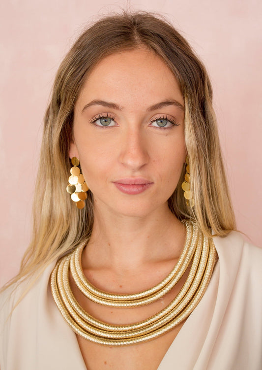 COLLAR 5 CORDÓNES  DORADO ı ORO