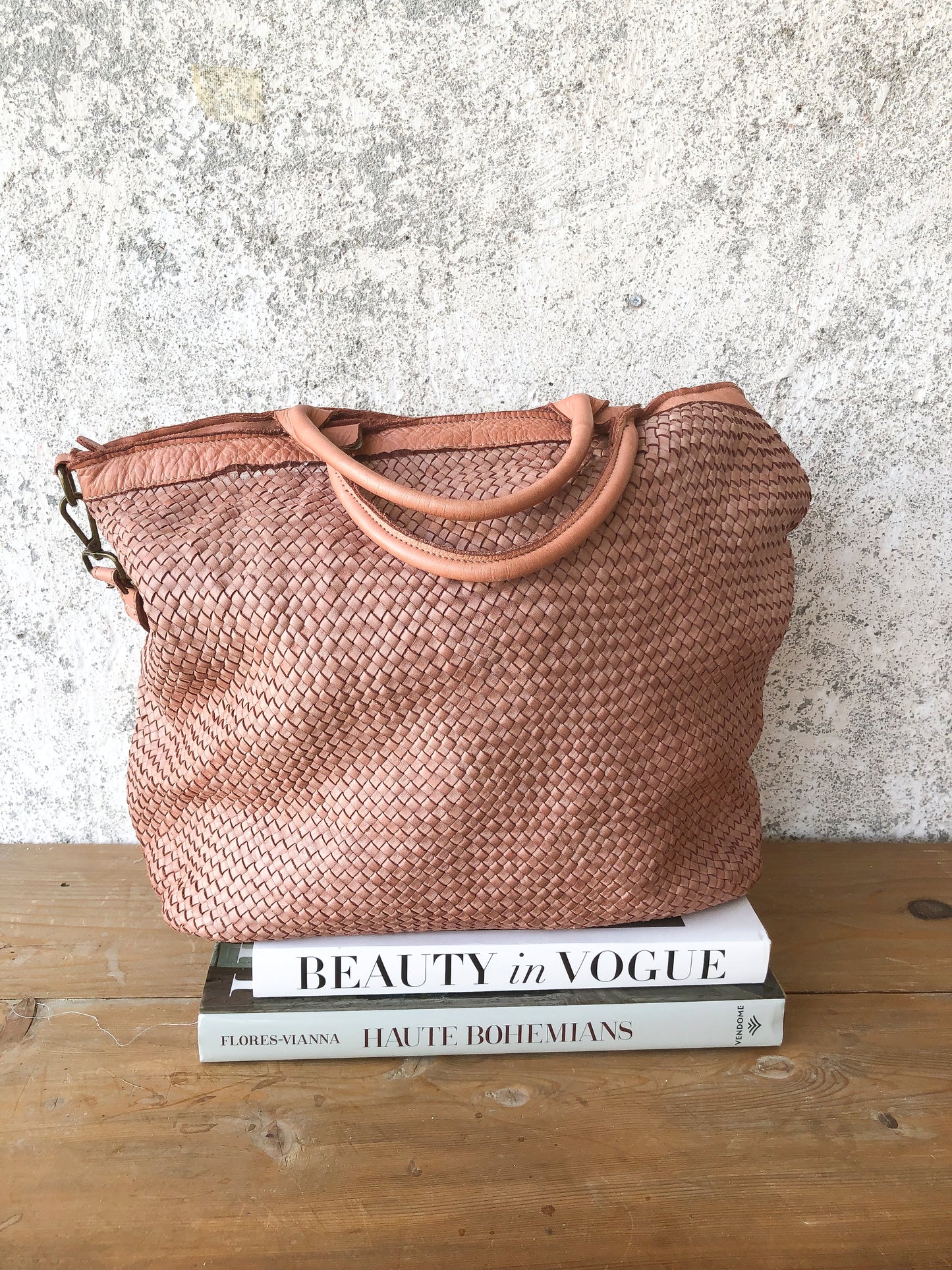 Bolso piel rosa XL