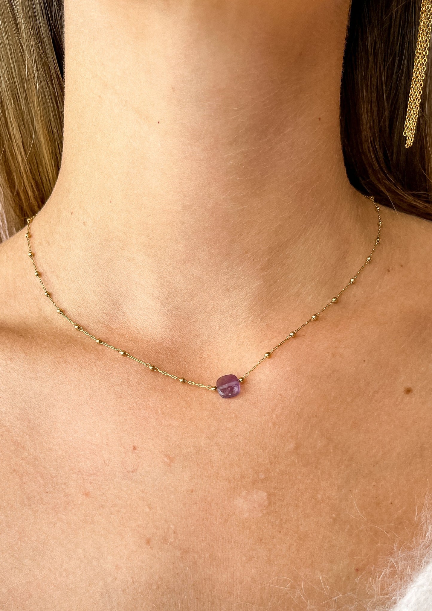 COLLAR CÍRCULO ı AMATISTA ı ORO ı ZAG