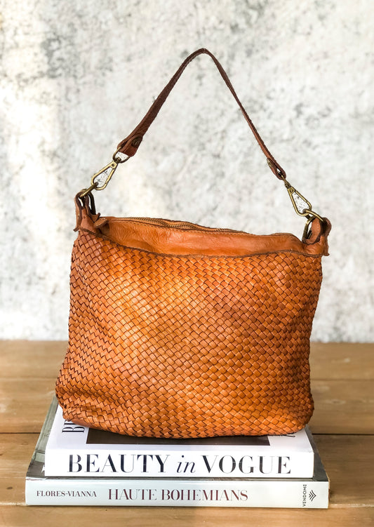 Bolso de piel camel XS