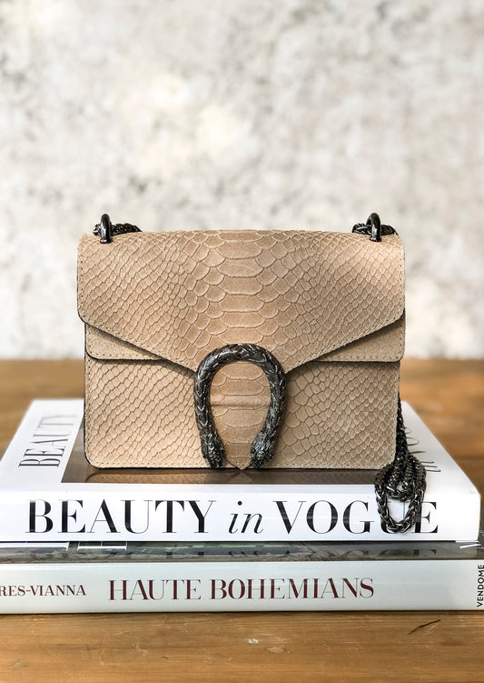 Bolso de piel crema herradura