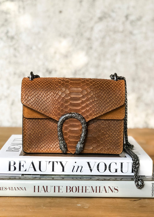 Bolso de piel camel herradura