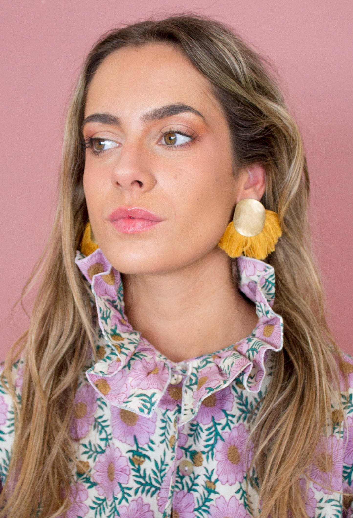 PENDIENTES FLECOS AMARILLOS| ORO PAREJA