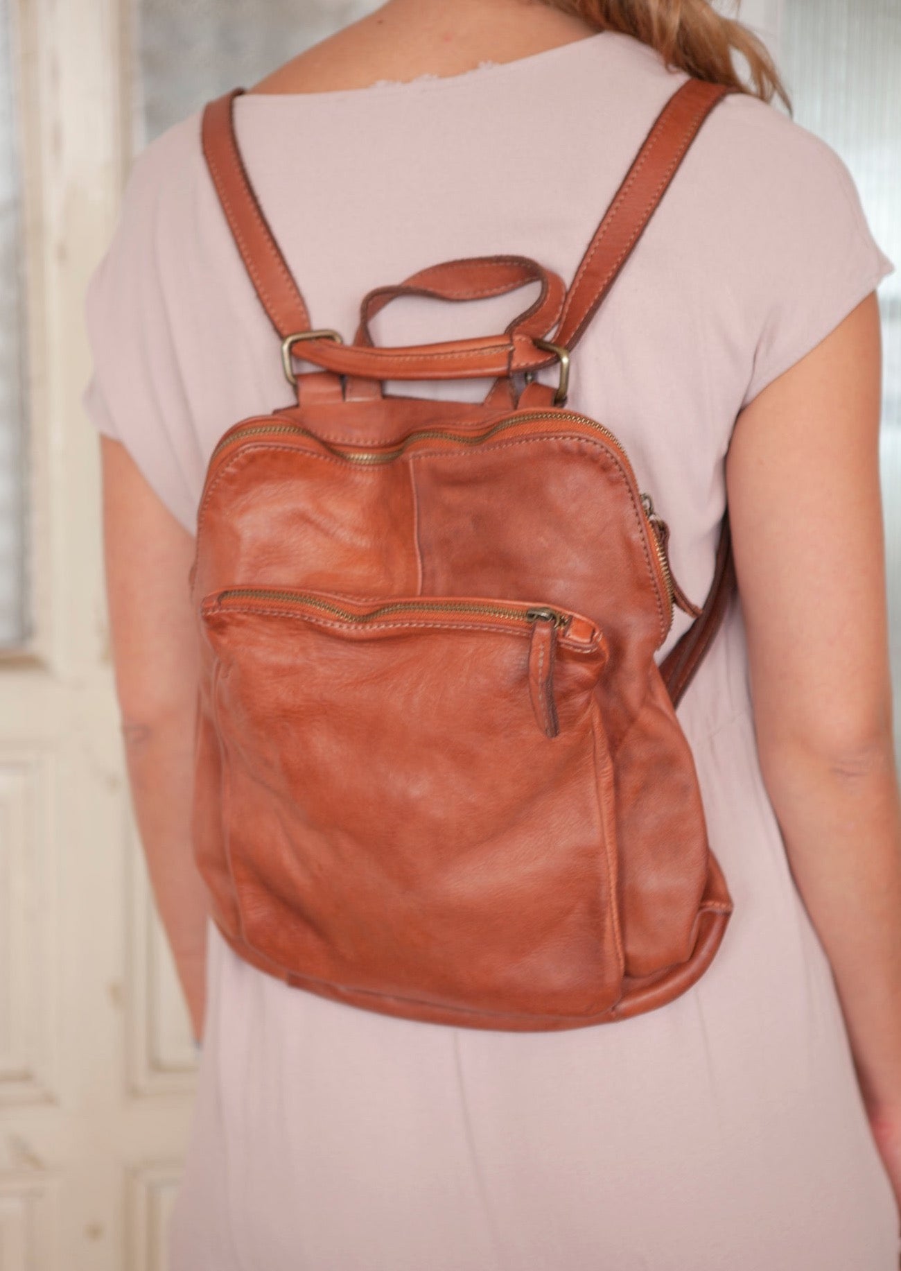 Bolso / Mochila  piel camel