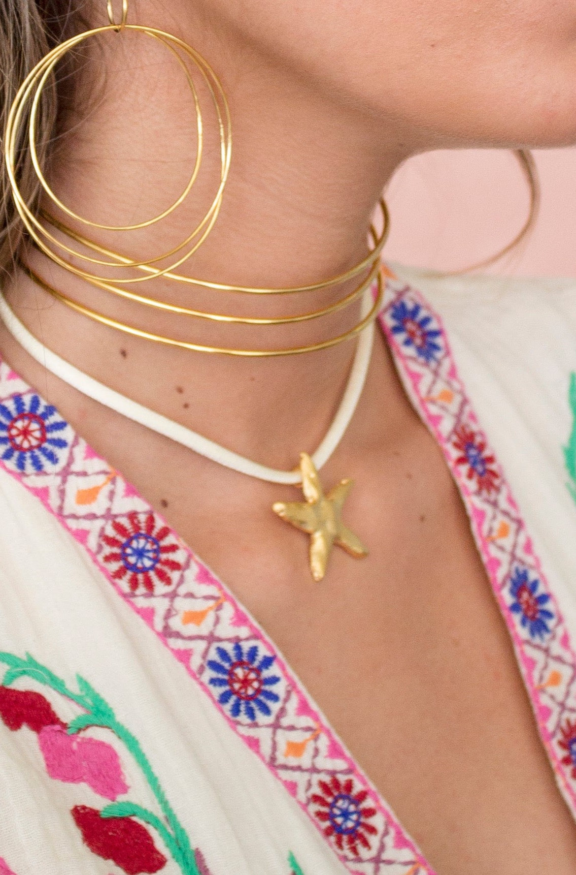 COLLAR  ESTRELLA BLANCO ı ORO