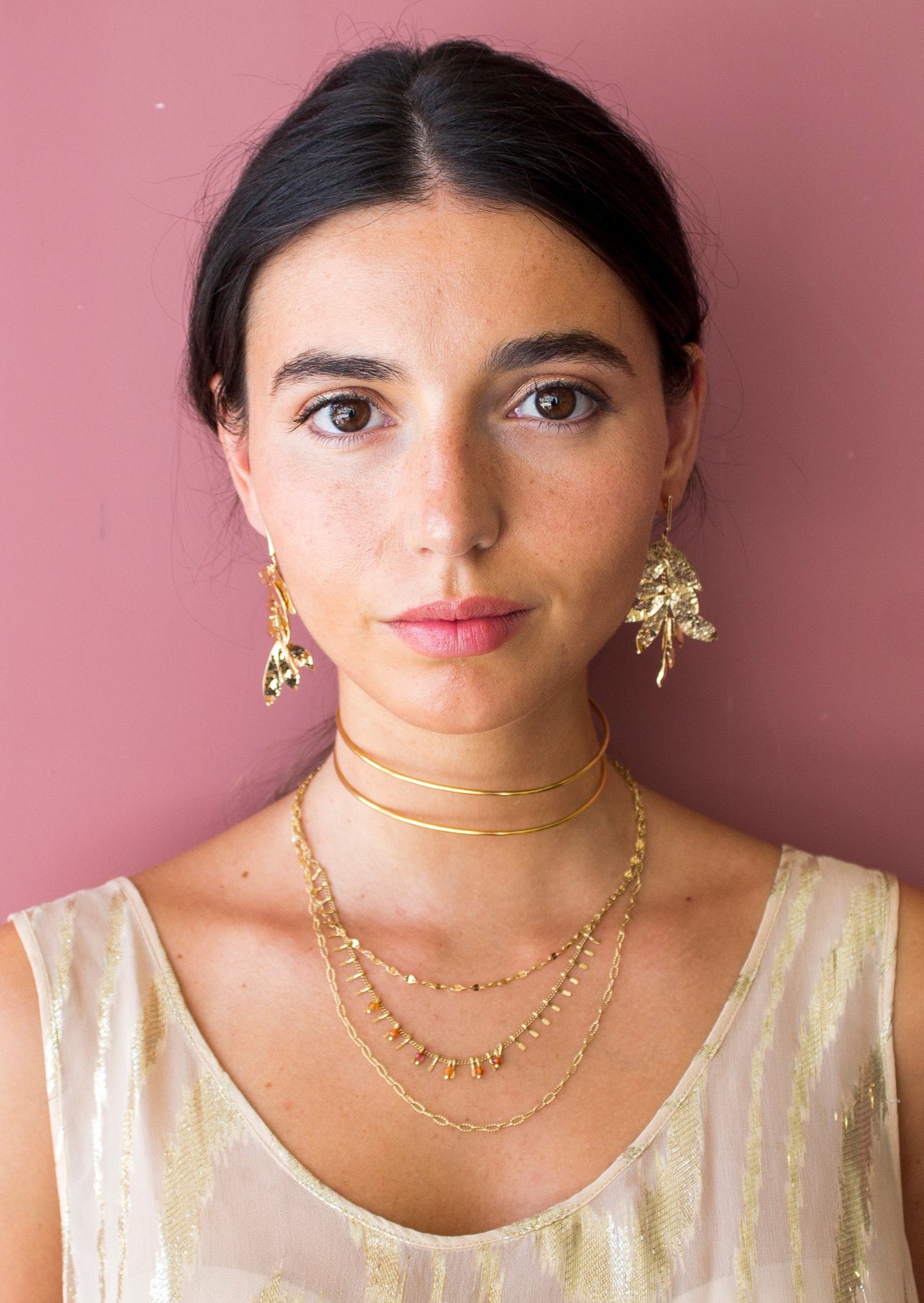 PENDIENTES PETALOS  ıOROı PAREJA
