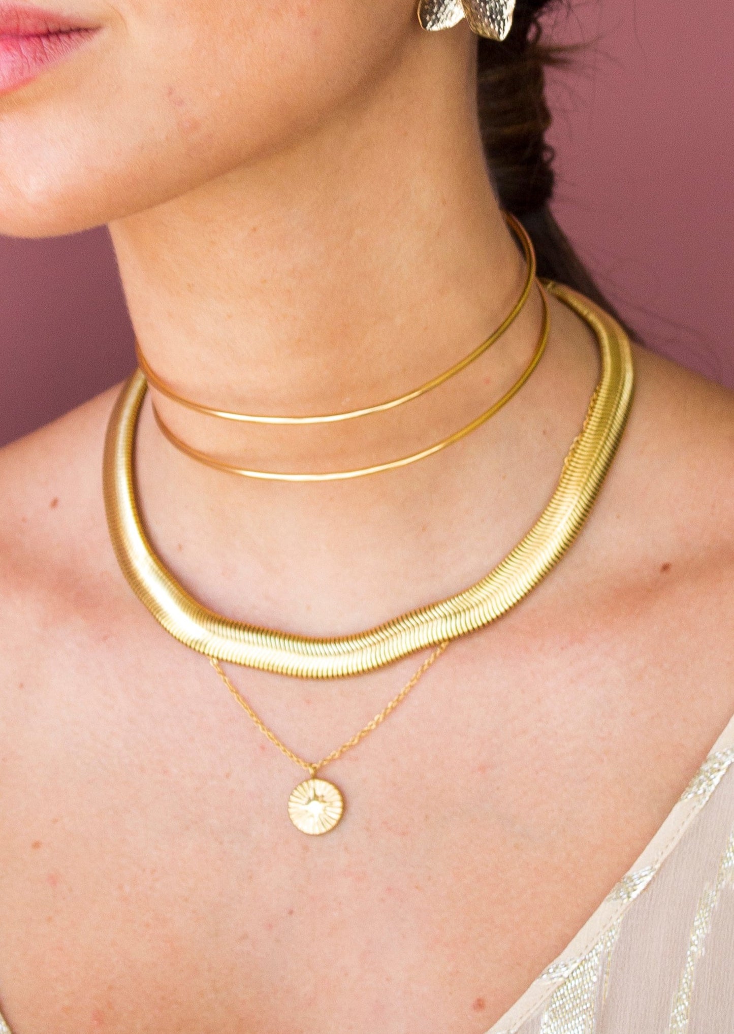 COLLAR SERPIENTE PLANA ı ORO
