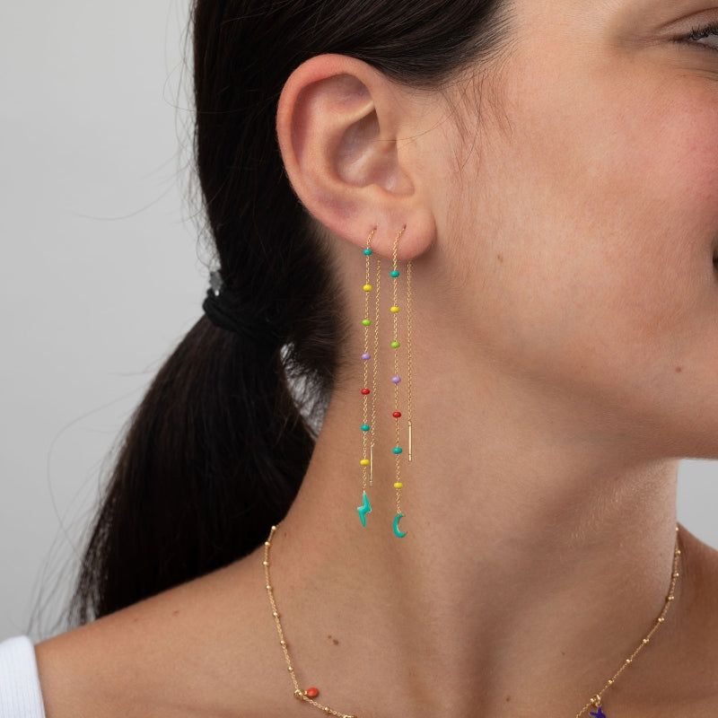 RAYO AZUL| ARO MINI CADENA COLORES ı PLATA UD.