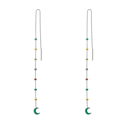 LUNA AZUL| ARO MINI CADENA COLORES ı PLATA UD.